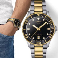 TISSOT 天梭 官方授權 Seastar 1000 海洋之星300米潛水錶 手錶 送禮首選-40mm T1204102205100
