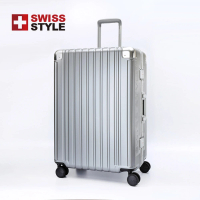 SWISS STYLE 26吋 Voyager輕奢鋁框行李箱 日本Hinomoto頂規靜音飛機輪 100%PC頂級耐衝擊材質(兩色任選)