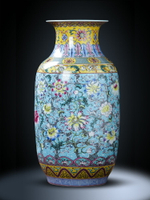 景德鎮陶瓷器琺瑯彩落地大花瓶擺件新中式客廳插花電視柜家居飾品
