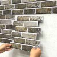 12/20pcs 3D Wall Sticker Marble Pattern PVC Waterproof Self-Adhesive Wall Paper 30x30cm Brick Grain Bathroom Wall Stickers
