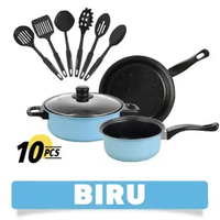 SKY - Cookware Panci Set 13 IN 1 Wajan Penggorengan Spatula Set Isi 13Pcs 1 Set Frypan Saucepan biru