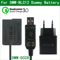 DMW-BLC12 Dummy Battery DMW-AC8 DMW-DCC8 DC Coupler for Panasonic DMC-FZ2500 FZ1000 FZH1 DC-FZ1000M2 FZ1000 II G91 G95 G99