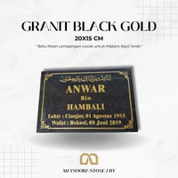 BATU NISAN GRANIT BLACK GOLD 20X15 CM (ANAK)