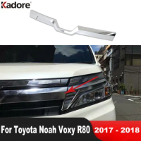 For Toyota Noah Voxy R80 2017 2018 Chrome Car Front Hood Engine Cover Trim Front Center Grills Grille Molding Strip Accessories