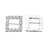 Free shipping wholesale 15mm square crystal rhinestone buckle for wedding invitation card(BCL-3020)