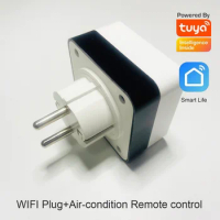 100-240VAC Residential 16A EU Tuya WIFI Plug Infrared Remote Control For Air Condition Smart Life WiFi Socket IFTTT Google Alexa