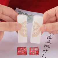 2pcs/lot Natural White Stone Chinese Name Stamp Girlfriend Valentine's Day Wife Husband Wedding Marriage Couple Gift Seals Chop