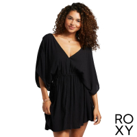 【ROXY】女款 女裝 七分袖連身短裙洋裝 SUN BABY(黑色)