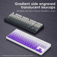 MK870 Side Engraved Mechanical Keyboard Keycaps Set 136keys OEM Height Gradient Color Customization PBT Keycap Accessaries
