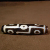 Ancient Tibetan DZI Beads Old Agate 9 Eye Amulet Pendant GZI Talisman Bead #8808