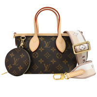 LV M46705 Neverfull BB 經典花紋手提斜背兩用小托特包