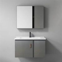 Modern Wall-mounted Bathroom Custom Furniture Vanity Set Bathroom Sink Cabinet Wall Hung Cabinet With Mirror