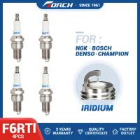 4PCS Iridium Spark Plugs TORCH F6RTI Replace for Candle BPR6EGP BPR6EIX BPR6ES BPR6E Denso W20TT 0242232803 WR78 LR15YS 5962.22