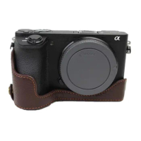 Camera Bag Genuine Leather Half Body Case For Sony A6500 Bottom Cover Battery Opening