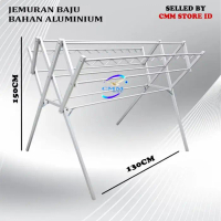 Dijual_Jemuran Baju Aluminium dan Stainless / Jemuran Baju Lipat Palang 9 - uk 130 Aluminium