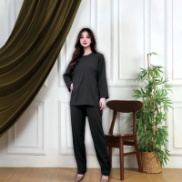 Terbaru!!! Setelan Wanita Dewasa / One Set Polos Kekinian / One Set Terbaru Atasan Baju Lembut Panja
