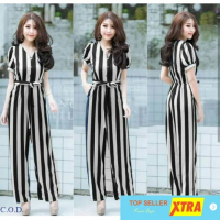 Baju JS.ZEBRA BLACK RO Jumpsuit Wanita twiscone black Kekinian@@ Fit Setelan Rayon Crinkle