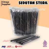 SEDOTAN PLASTIK HITAM STERIL UKURAN 12 MM / SEDOTAN STERIL BOBA 12 MM