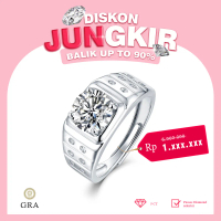 [ DISKON JUNgkir balik ] Miracle & Co - [5ct] Cincin Square Dush Men's Moissanite Adjustable Ring