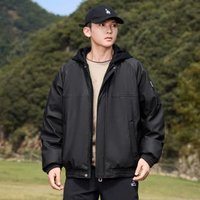 冬季新款羽絨服寬鬆潮牌情侶款外衣潮流假兩件連帽時尚外套羽絨服