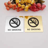 3D no smoking warning sign mirror wall stickers for use in public places acrylic mirror wall stickers for home and store use