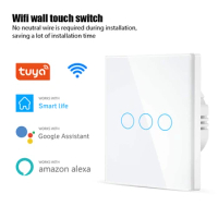Tuya Smart Life Home House WiFi Wireless Remote Wall Switches Touch Sensor Control Wifi Smart Switch Alexa Google Home 220V