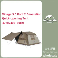 Naturehike Village 5.0 Camping Tent Outdoor Quick Automatic Opening Tent Travel Waterproof Portable Awning Tent for 2-4 People
