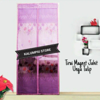 PREMIUM TIRAI PINTU MAGNET EXCLUSIVE UNGU BUNGA TULIP