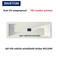 Long Range Passive EPC Gen2 RFID Label Tag Printable TID Number UHF RFID Windshield Sticker for Vehicle System