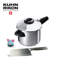 瑞康屋Kuhn Rikon 瑞士首席單柄壓力鍋5L贈KUHN RIKON瑞士中式主廚菜刀+粉彩豬計時器
