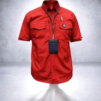 KEMEJA TACTICAL M-TAC PENDEK/KEMEJA LAPANGAN KERJA Merah M