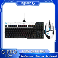 Logitech G Pro X KDA Wired Gaming Mechanical Keyboard RGB Backlit G502 Hero KDA Wired Gaming Mouse 25K 100% Original