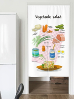 沙拉食譜創意圖案對開門簾