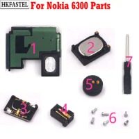 HKFASTEL 6300 Part Cover For Nokia 6300 Cell phone Antenna housing Speaker Earpiece Microphone Receiver Charging Port Screw Tool
