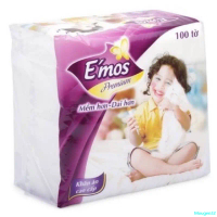 Mougen32 Khăn Giấy Vuông E'mos/Emos  Lớn Loại Tốt 100 tờ Giá Rẻ /Khăn Giấy Khô Lau Mặt, Thấm Dầu Mỡ/
