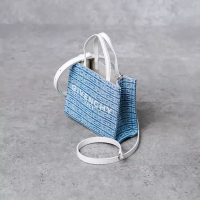 Givenchy Tas GIVENCHY 4G PATTERN BLUE DENIM TOTE BAG WITH LS MINI 100% ORIGINAL