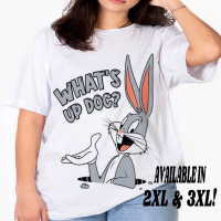 BUGS BUNNY BIG PRINTS WHITE GRAPHIC T-SHIRTS UNISEX- FREE SIZE, PLUS SIZEvsarbenyqz