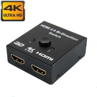 4K HDMI Switch 2 Ports Bi-directional HDMI Switcher HD 4K 3D HDR HDCP Splitter Supports Ultra For PS4 Xbox HDTV Switcher Adapter