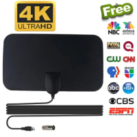 Tv Stick 4K Android Mini HD High Gain Lndoor Smart Digital TV Antenna DVB-T2 Europe and America 50Miles Signal Receiver