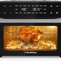 32QT Extra Large Air Fryer, 19-In-1 Air Fryer Toaster Oven Combo with Rotisserie and Dehydrator, Digital Convection Oven Counter