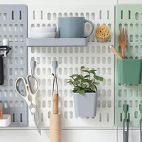 Pegboard Wall Organizer Multifunctional Pegboard Wall Shelves Mounted Organizer No Drilling Easy Assembly Garages Kitchen Room