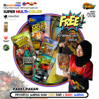 PAKET PAKAN CHANNA BLEHERI pakan progress warna, body shining, high fin + Free Sticker Channa