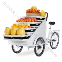 OEM Fruit Retail Tricycle 3 Wheel Electric Cargo Bike Mobile Food Vending Cart With Basket Peddling Tricycles