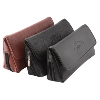 FUTENG 1Pcs Black Leather Smok Tobacco Pipe Pouch Portable Case Bag For Pipes Smoking Accessories Multi Style