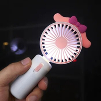 Sanrios Kuromi Led Light Small Fan Cartoon Handheld Air Fan Air Velocity Regulator Cute Usb Recharge Desk Fan Sweet Girl Gift