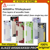 AJAZZ Ak820/Ak820 Pro Mechanical Keyboard Wired Wireless Bluetooth 3Mode Tft Screen Hot Swap Gasket 