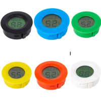 Mini Round LCD Digital Thermometer Hygrometer Fridge Freezer Tester Temperature Tester Sensor Humidity Meter Detector -50~ +70°C