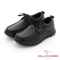 【CUMAR】舒適輕量 超輕綁帶商務鞋(黑色)