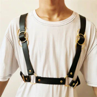 BDSM Sexual Leather Chest Men Harness Belts Fetish Male Body Bondage Harness Lingerie Punk Rave Gay Clothing for Adult Sex
