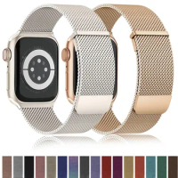 Milanese Loop for apple watch bands 44mm 45mm 40mm 41mm 38-42mm pride bracelet iwatch series 9 8 7 6 SE 5 4 3 ultra 2 49mm strap